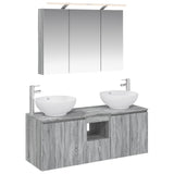 vidaXL Badkamerkast set 4 pcs Wit Bewerkt hout