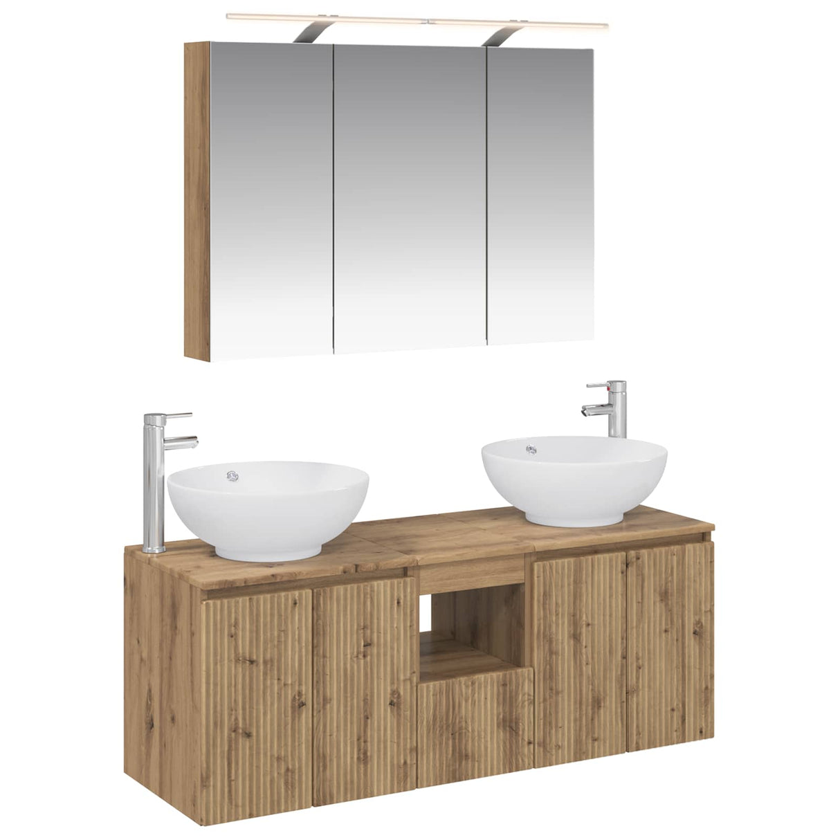 vidaXL Badkamerkast set 4 pcs Wit Bewerkt hout