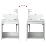 vidaXL Bathroom cabinet set 4 pcs White Engineered wood