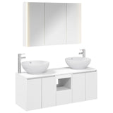 vidaXL Bathroom cabinet set 4 pcs White Engineered wood