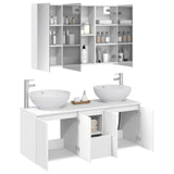 vidaXL Bathroom cabinet set 4 pcs White Engineered wood