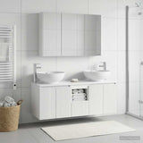 vidaXL Bathroom cabinet set 4 pcs White Engineered wood