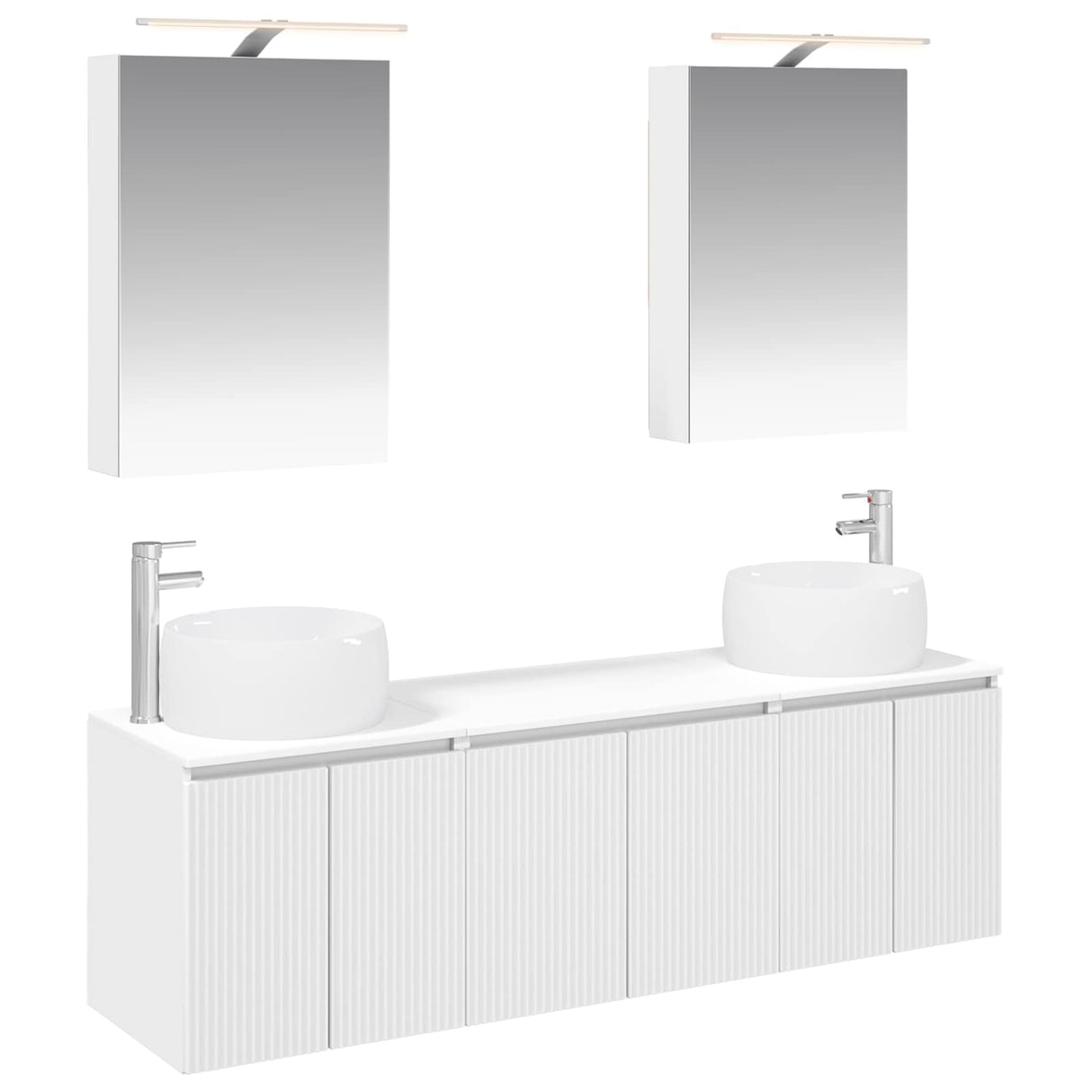 vidaXL Badkamerkast set 5 pcs Wit Bewerkt hout