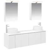 vidaXL Badkamerkast set 5 pcs Wit Bewerkt hout
