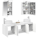vidaXL Badkamerkast set 5 pcs Wit Bewerkt hout