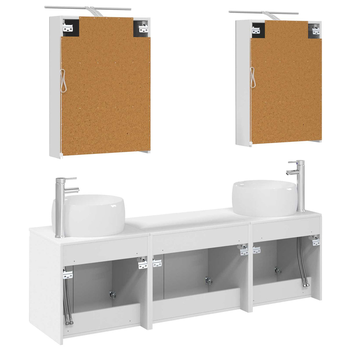 vidaXL Badkamerkast set 5 pcs Wit Bewerkt hout
