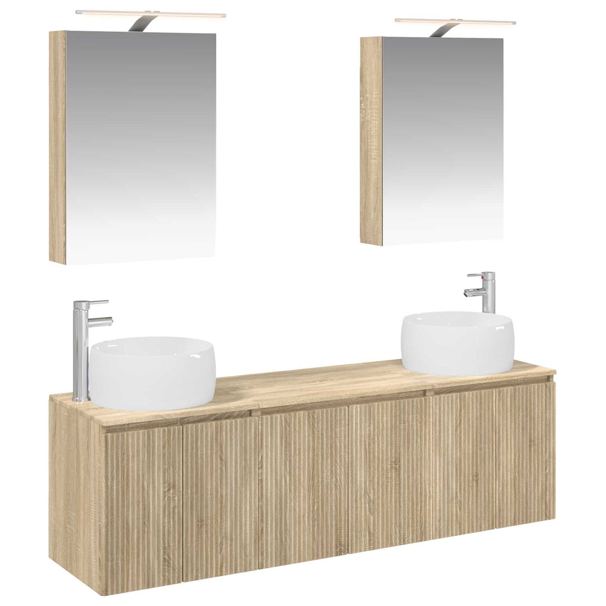 vidaXL Badkamerkast set 5 pcs Wit Bewerkt hout