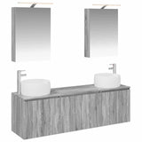 vidaXL Badkamerkast set 5 pcs Wit Bewerkt hout