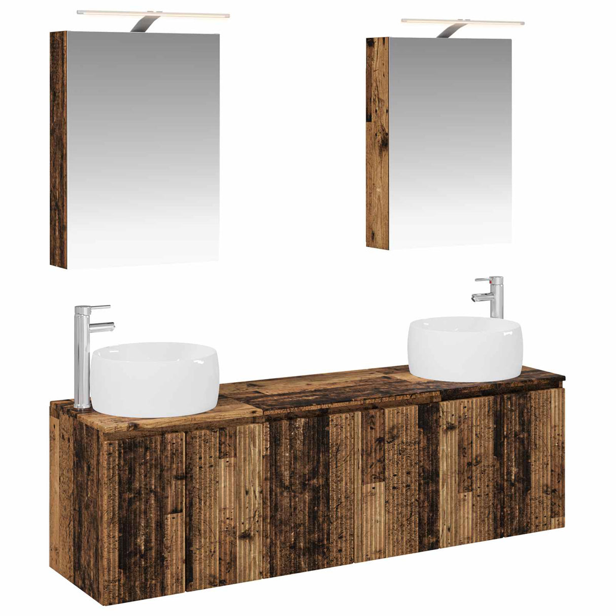 vidaXL Badkamerkast set 5 pcs Wit Bewerkt hout