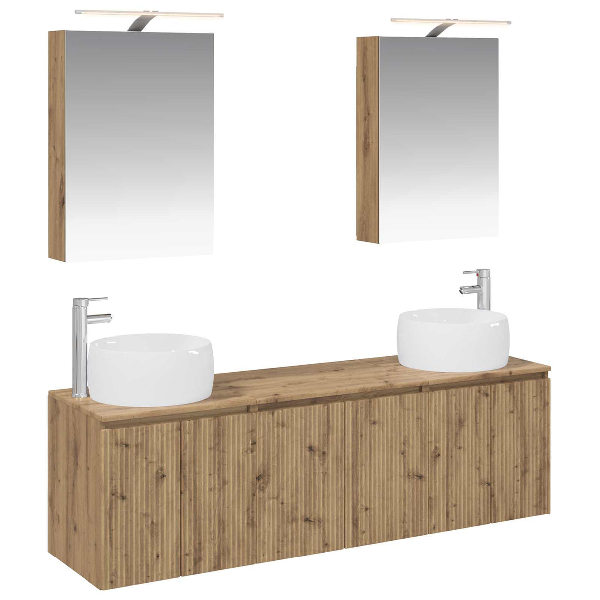 vidaXL Badkamerkast set 5 pcs Wit Bewerkt hout