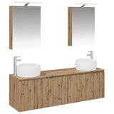vidaXL Badkamerkast set 5 pcs Wit Bewerkt hout