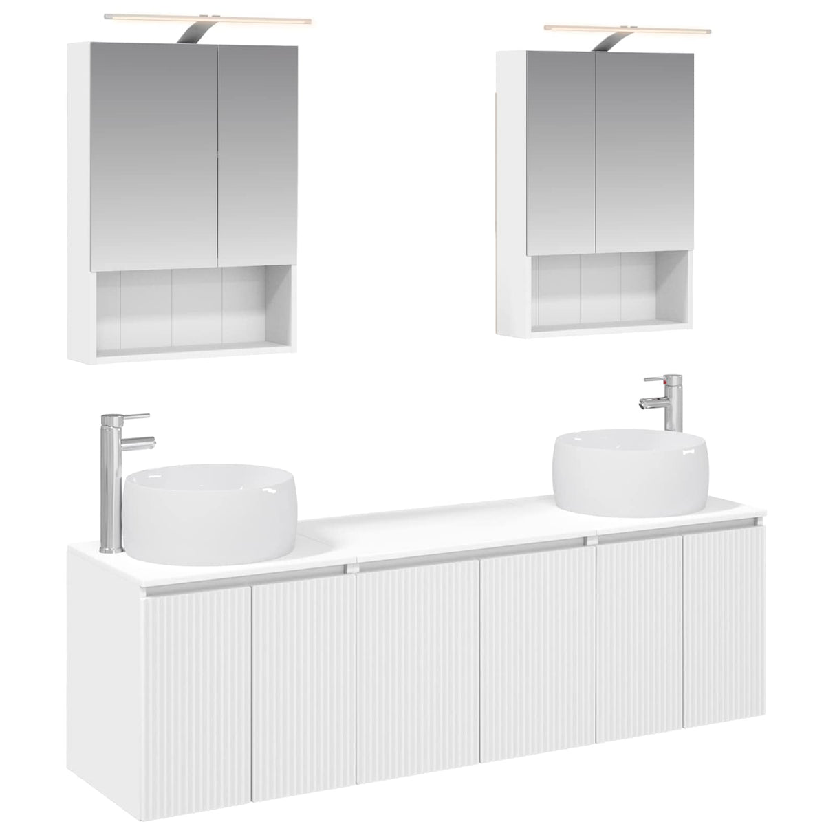 vidaXL Badkamerkast set 5 pcs Wit Bewerkt hout