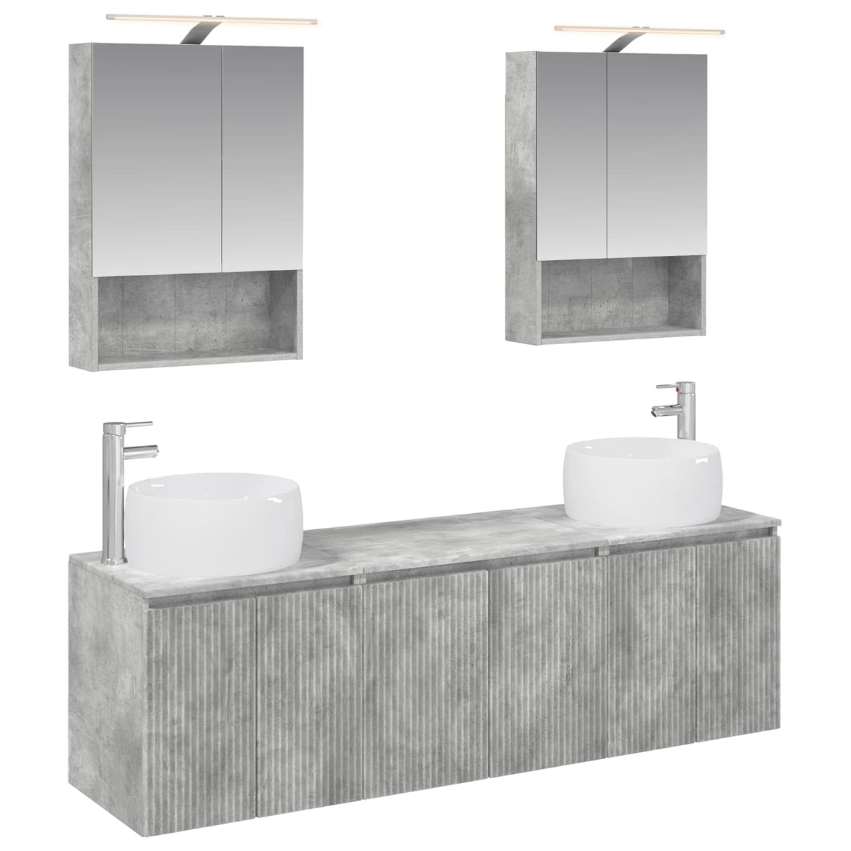 vidaXL Badkamerkast set 5 pcs Wit Bewerkt hout