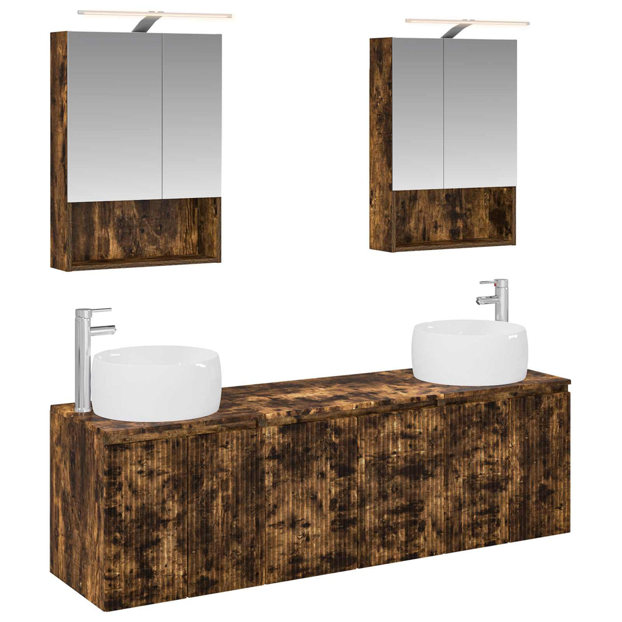 vidaXL Badkamerkast set 5 pcs Wit Bewerkt hout