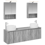 vidaXL Badkamerkast set 5 pcs Wit Bewerkt hout