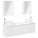 vidaXL Badkamerkast set 5 pcs Wit Bewerkt hout