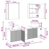 vidaXL Badkamerkast set 5 pcs Wit Bewerkt hout