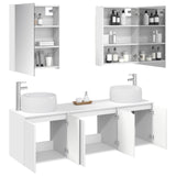 vidaXL Badkamerkast set 5 pcs Wit Bewerkt hout