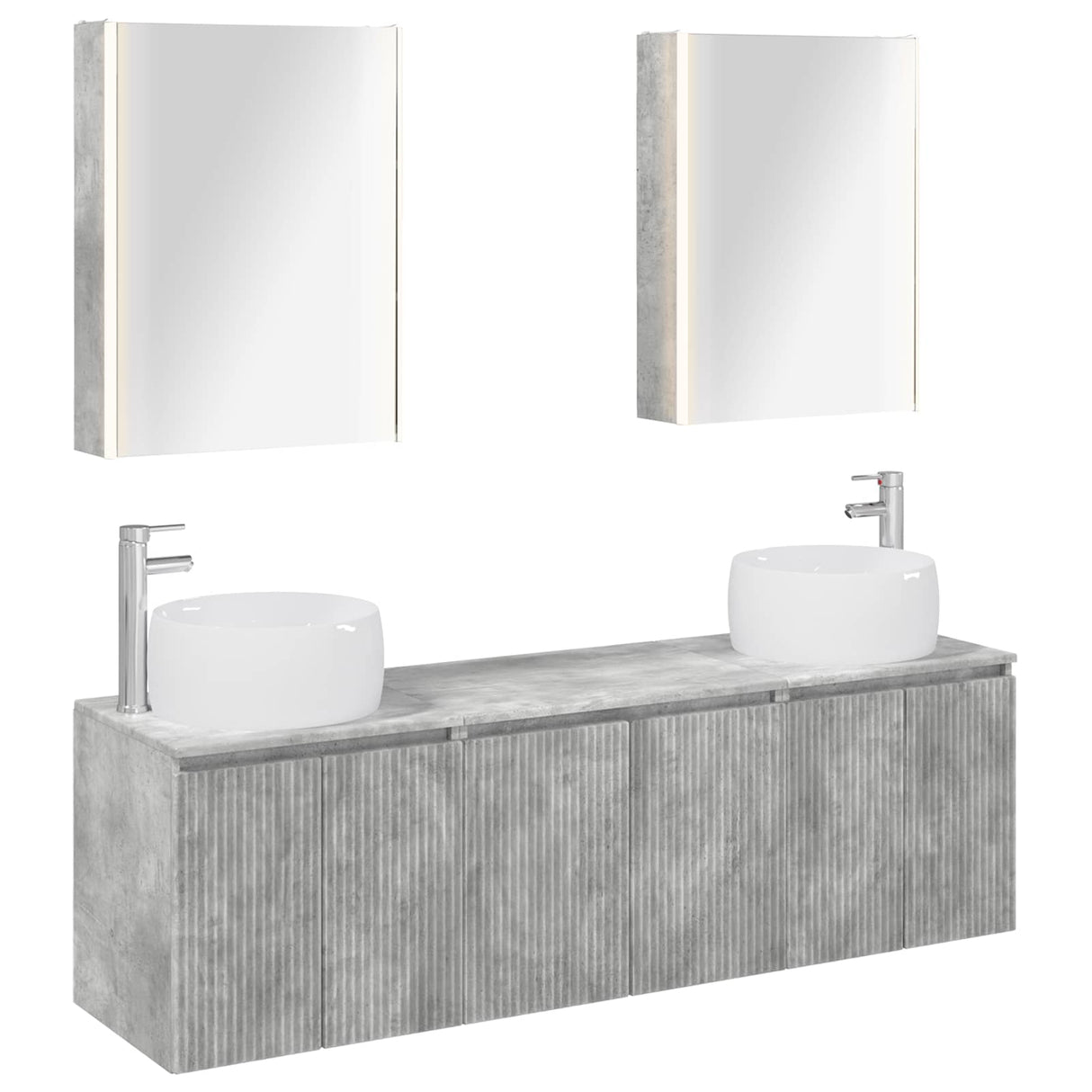 vidaXL Badkamerkast set 5 pcs Wit Bewerkt hout