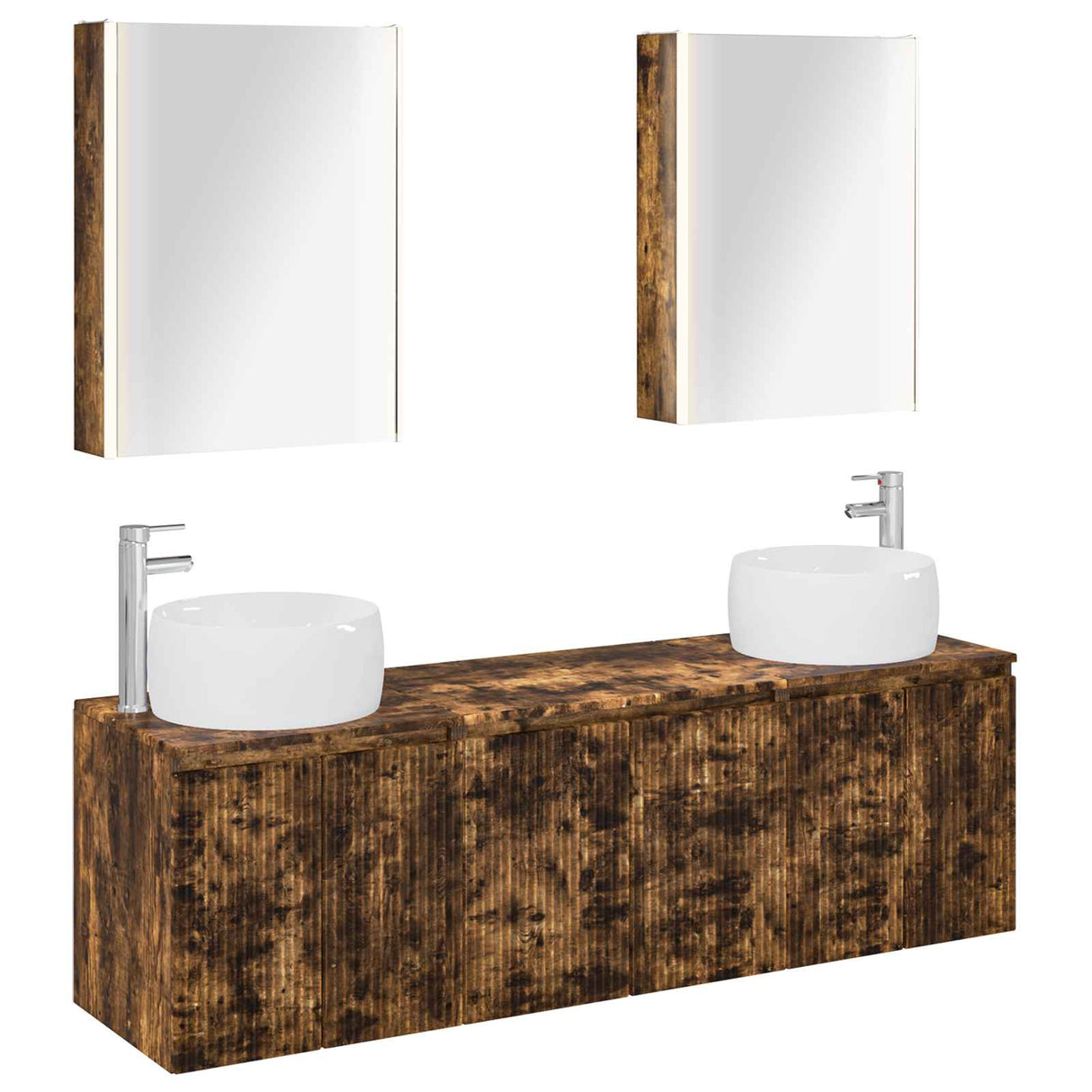 vidaXL Badkamerkast set 5 pcs Wit Bewerkt hout