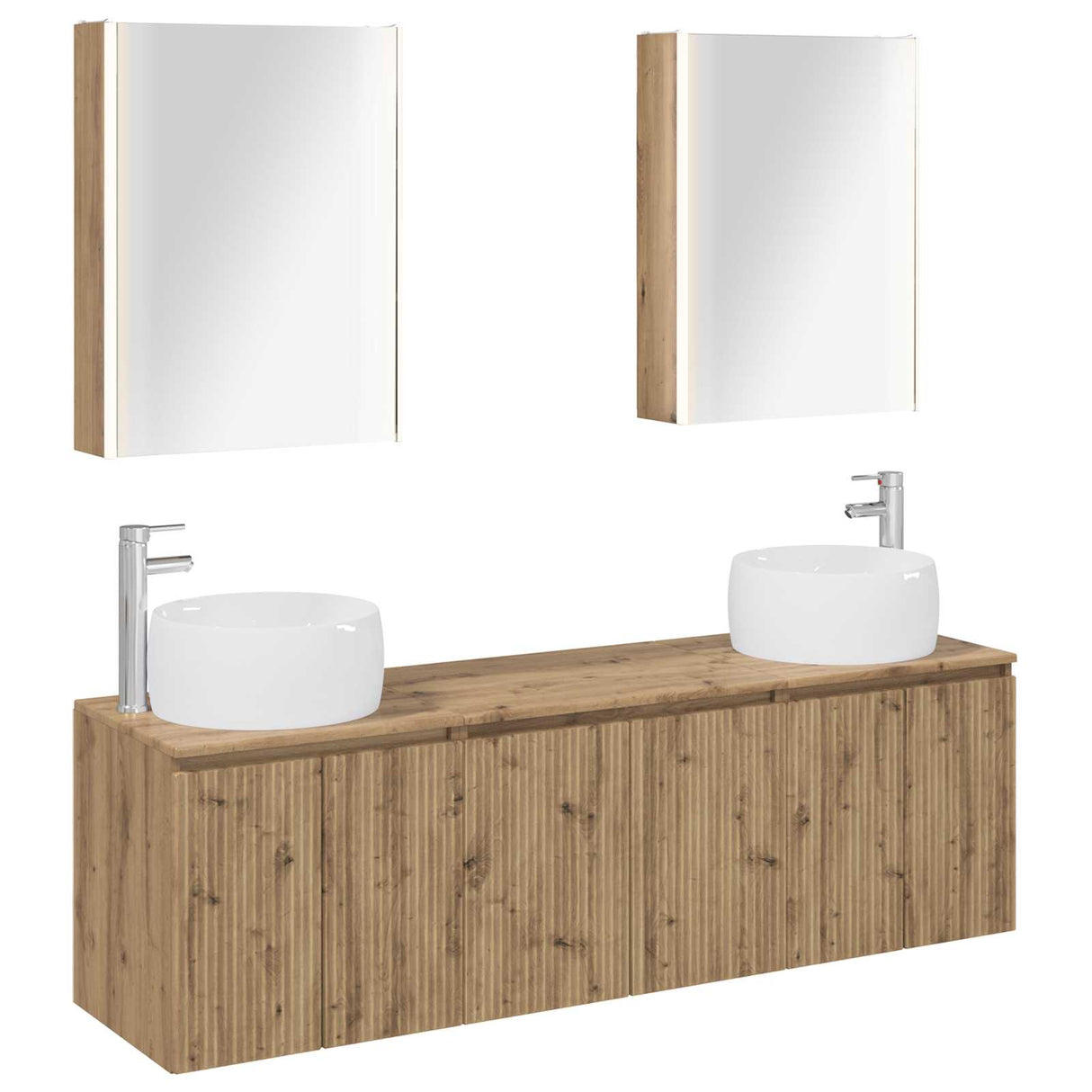 vidaXL Badkamerkast set 5 pcs Wit Bewerkt hout