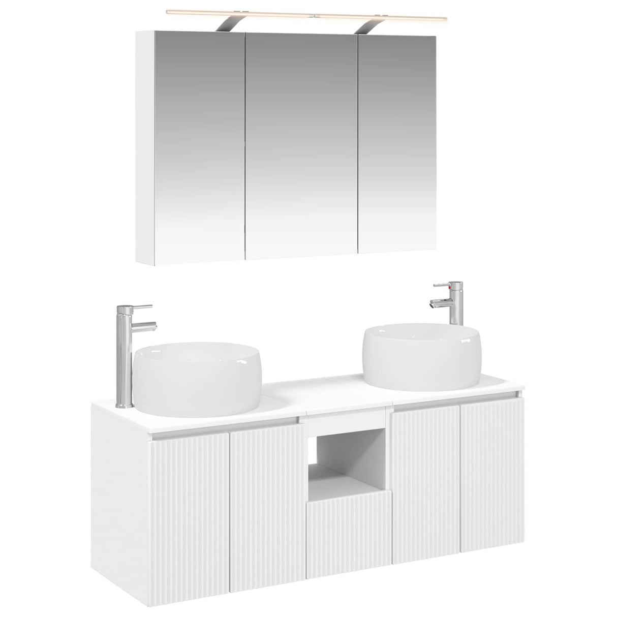 vidaXL Badkamerkast set 4 pcs Wit Bewerkt hout