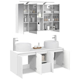 vidaXL Badkamerkast set 4 pcs Wit Bewerkt hout