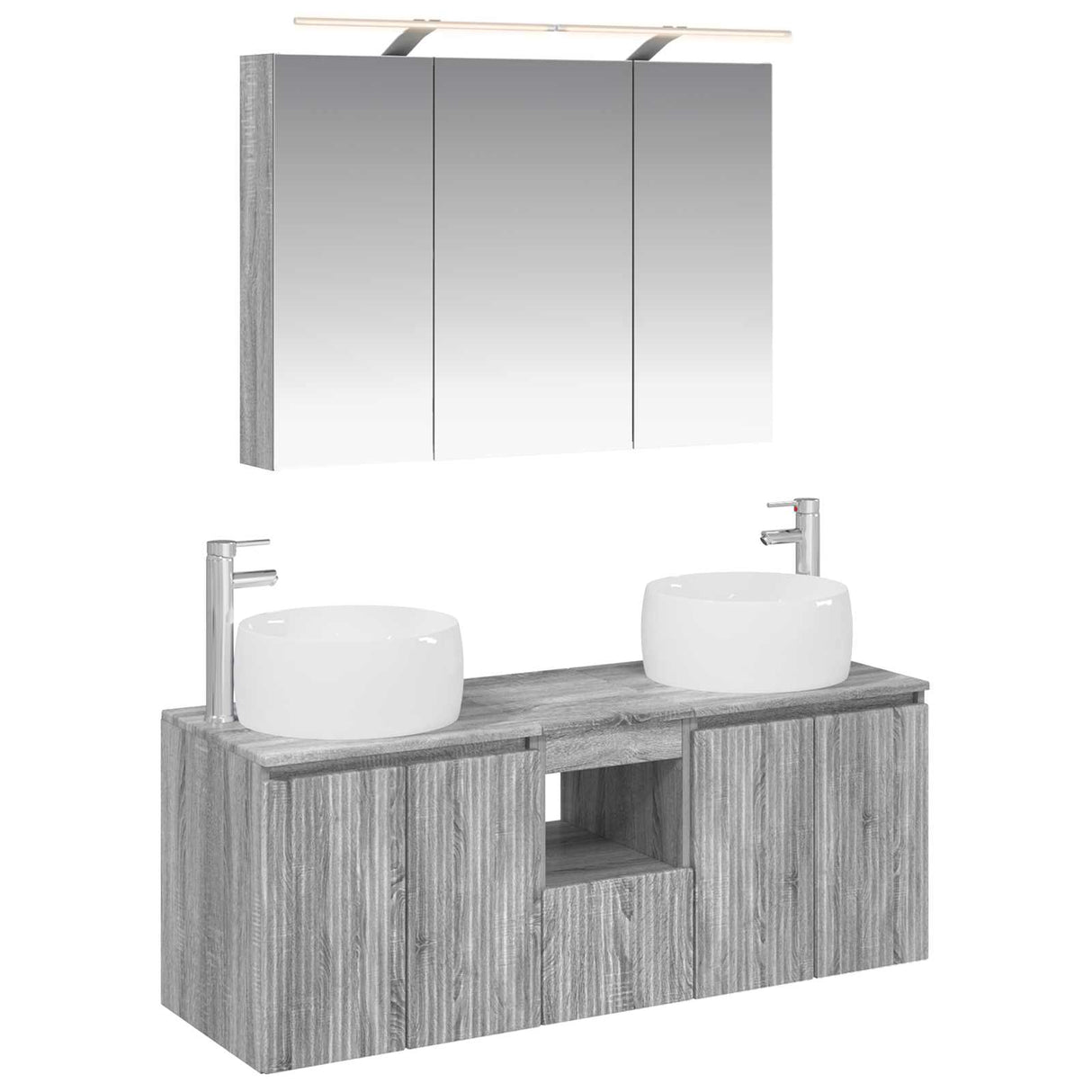 vidaXL Badkamerkast set 4 pcs Wit Bewerkt hout