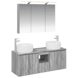 vidaXL Badkamerkast set 4 pcs Wit Bewerkt hout