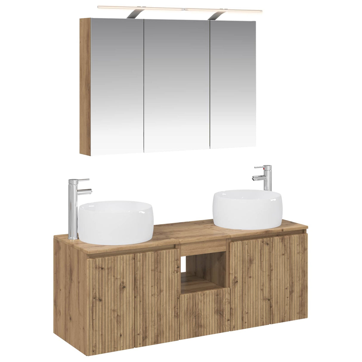 vidaXL Badkamerkast set 4 pcs Wit Bewerkt hout