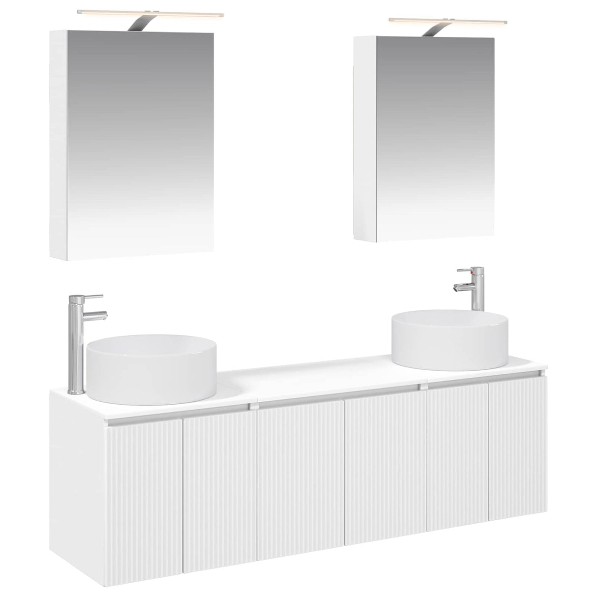 vidaXL Badkamerkast set 5 pcs Wit Bewerkt hout