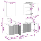 vidaXL Badkamerkast set 5 pcs Wit Bewerkt hout