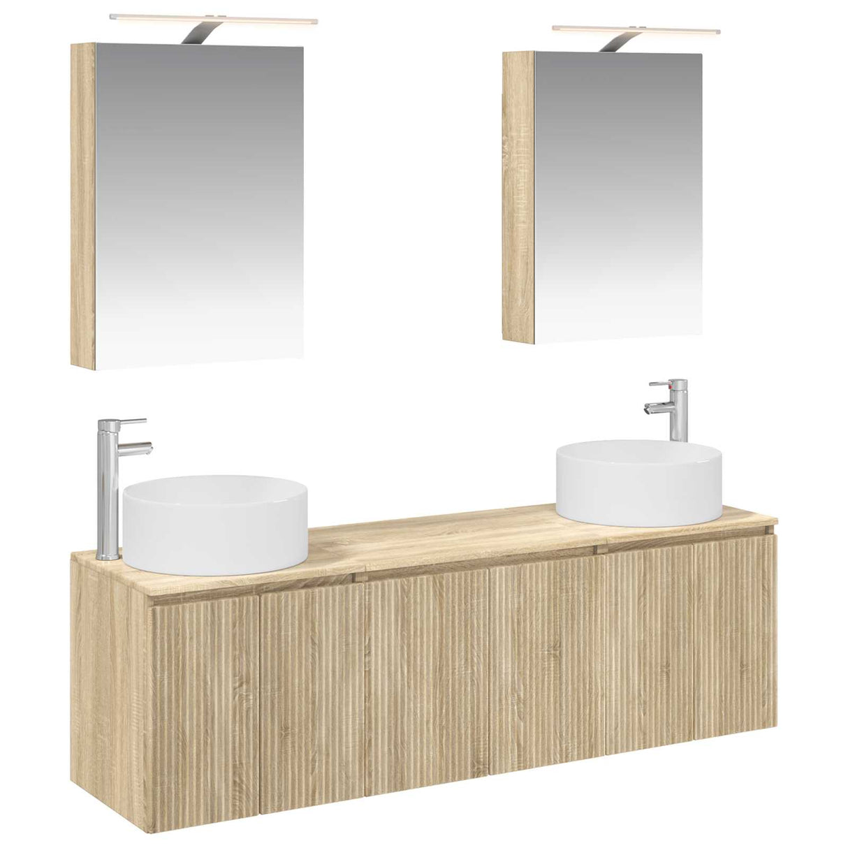 vidaXL Badkamerkast set 5 pcs Wit Bewerkt hout