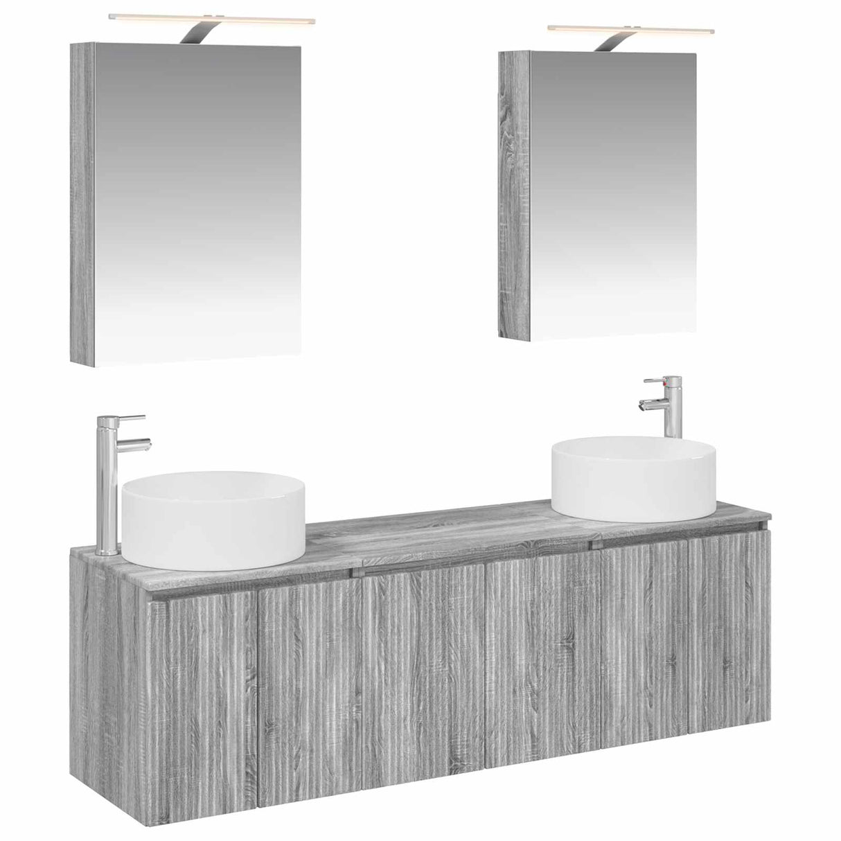 vidaXL Badkamerkast set 5 pcs Wit Bewerkt hout