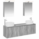 vidaXL Badkamerkast set 5 pcs Wit Bewerkt hout