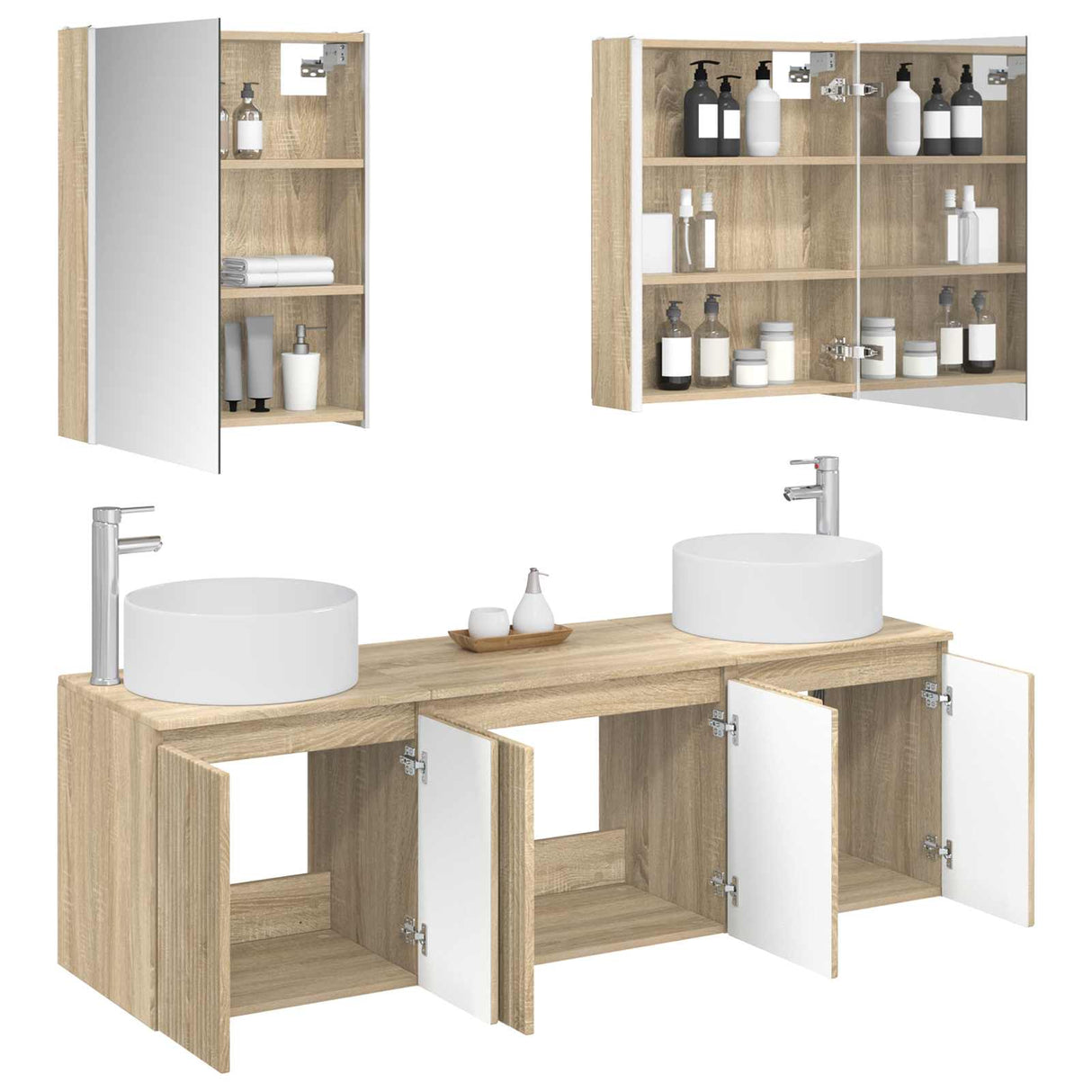 vidaXL Badkamerkast set 5 st Sonoma Eiken Bewerkt hout