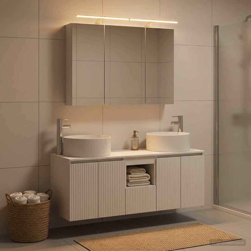 vidaXL Badkamerkast set 4 pcs Wit 100 x 14,5 x 70 cm Bewerkt hout