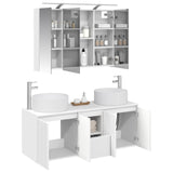 vidaXL Badkamerkast set 4 pcs Wit 100 x 14,5 x 70 cm Bewerkt hout