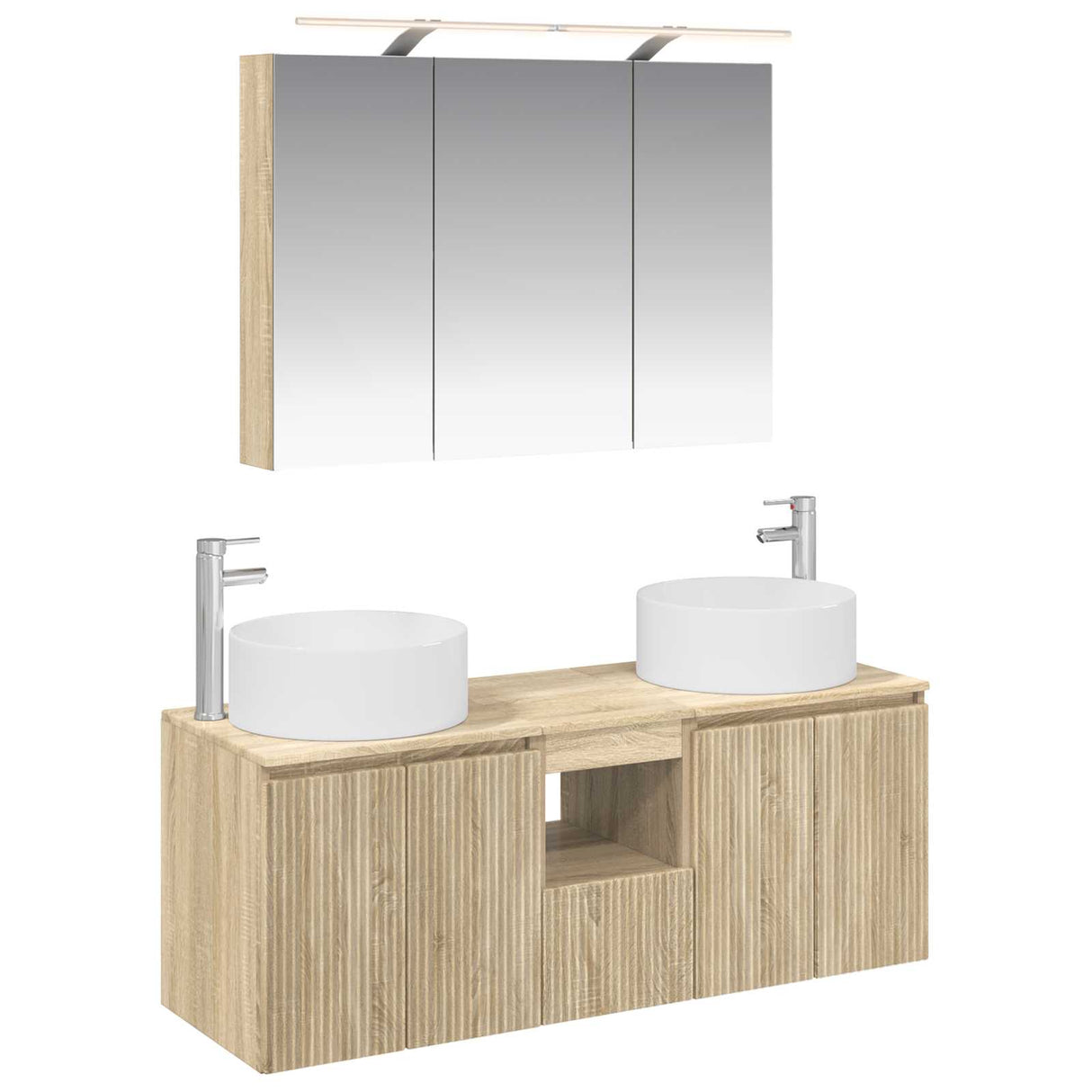 vidaXL Badkamerkast set 4 pcs Wit 100 x 14,5 x 70 cm Bewerkt hout