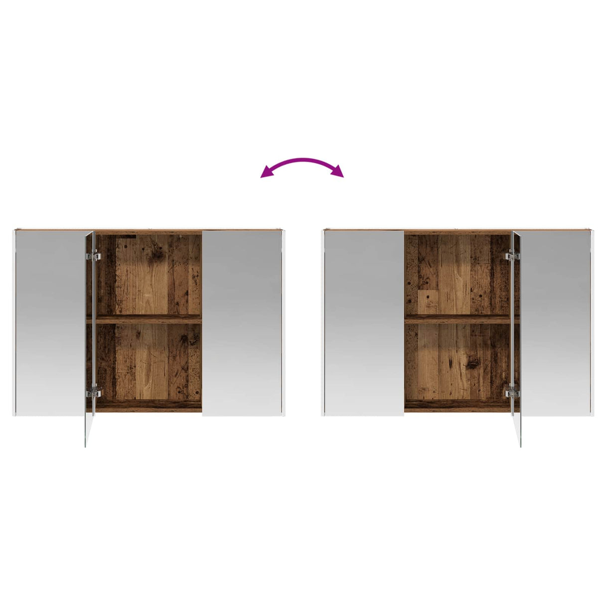 vidaXL Badkamerkast set 4 st Oud hout Bewerkt hout