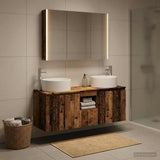 vidaXL Badkamerkast set 4 st Oud hout Bewerkt hout