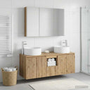 vidaXL Badkamerkast set 4 st Oud hout Bewerkt hout