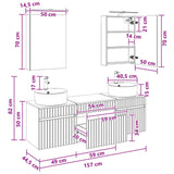 vidaXL Bathroom Cabinet Set 5 pcs White 50 x 14.5 x 70 cm Engineered Wood