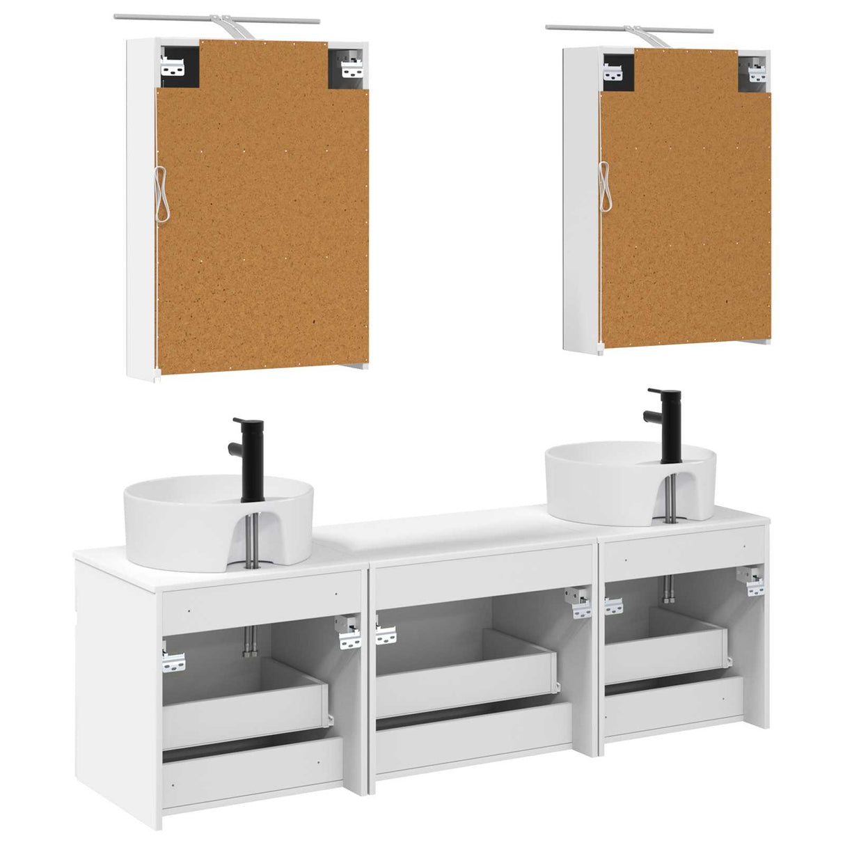 vidaXL Bathroom Cabinet Set 5 pcs White 50 x 14.5 x 70 cm Engineered Wood