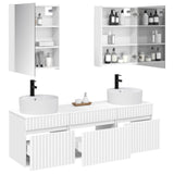 vidaXL Badkamerkast set 5 pcs Wit 53 x 15,5 x 70 cm Bewerkt hout