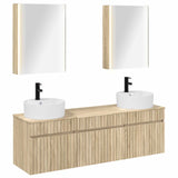 vidaXL Badkamerkast set 5 pcs Wit 53 x 15,5 x 70 cm Bewerkt hout