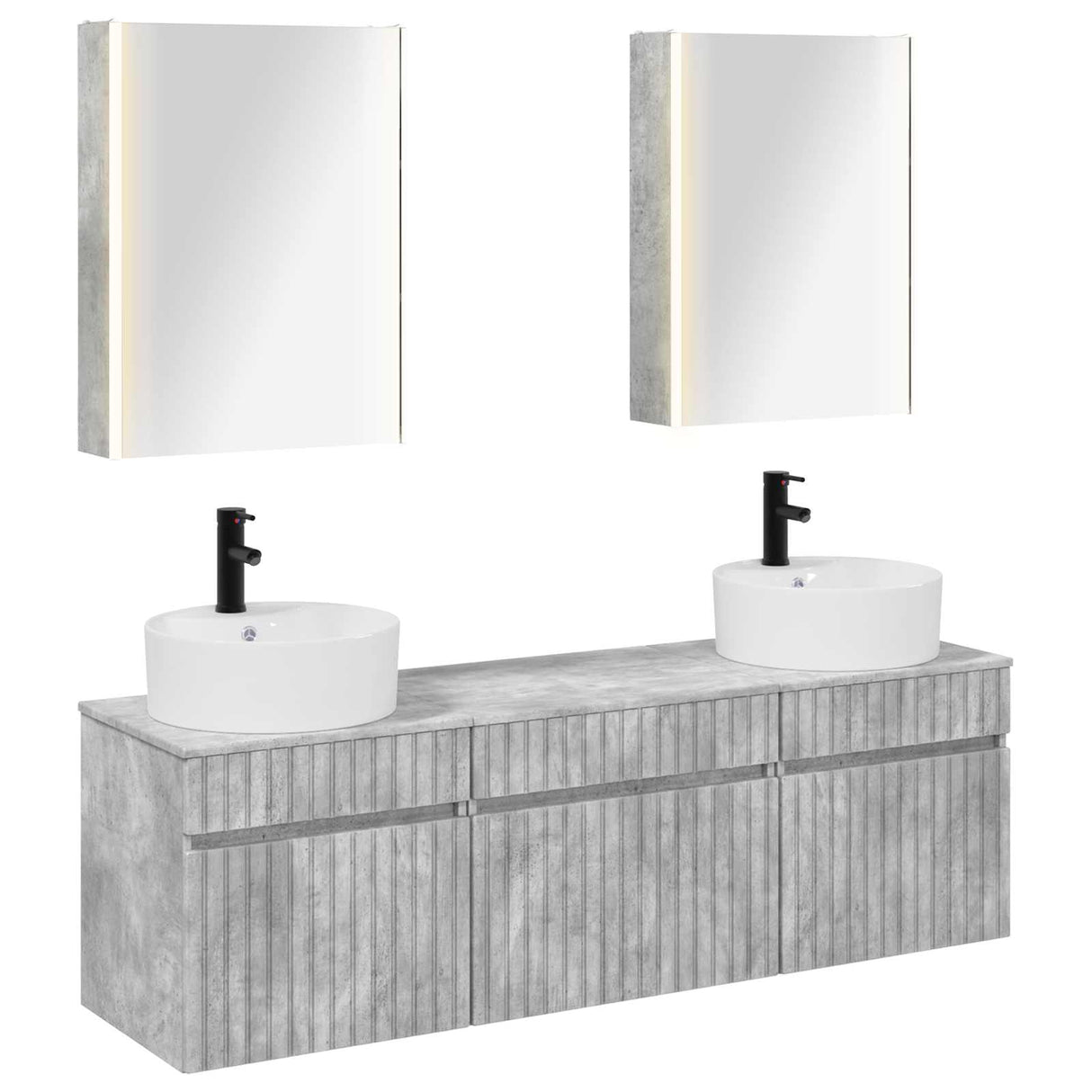 vidaXL Badkamerkast set 5 pcs Wit 53 x 15,5 x 70 cm Bewerkt hout