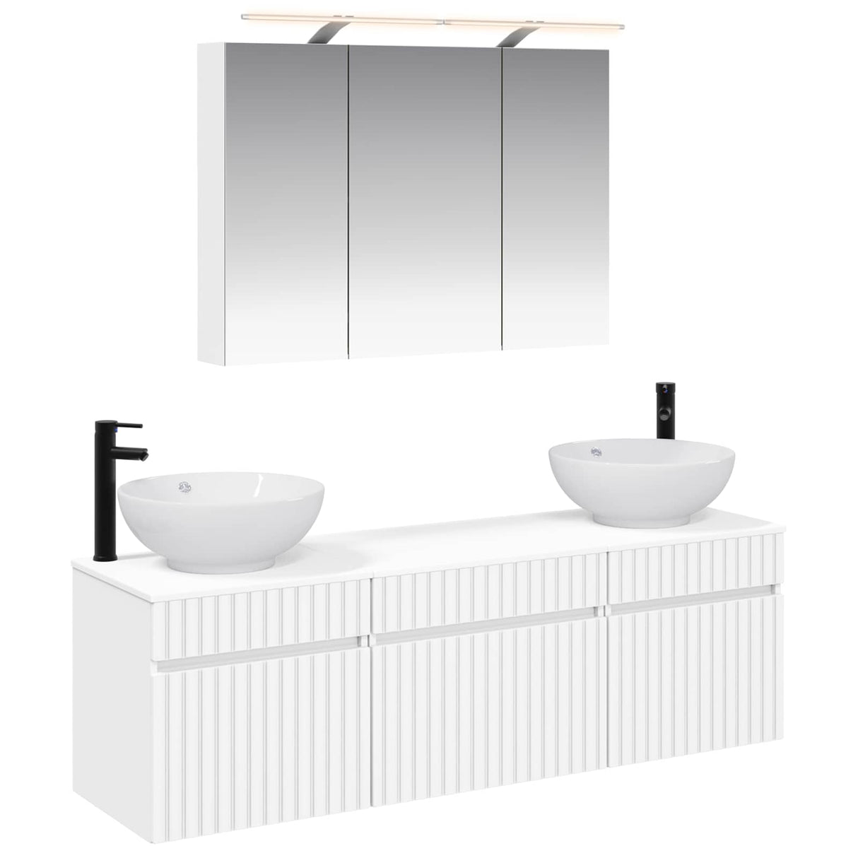 vidaXL Badkamerkast set 4 pcs Wit 100 x 14,5 x 70 cm Bewerkt hout