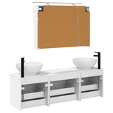vidaXL Badkamerkast set 4 pcs Wit 100 x 14,5 x 70 cm Bewerkt hout