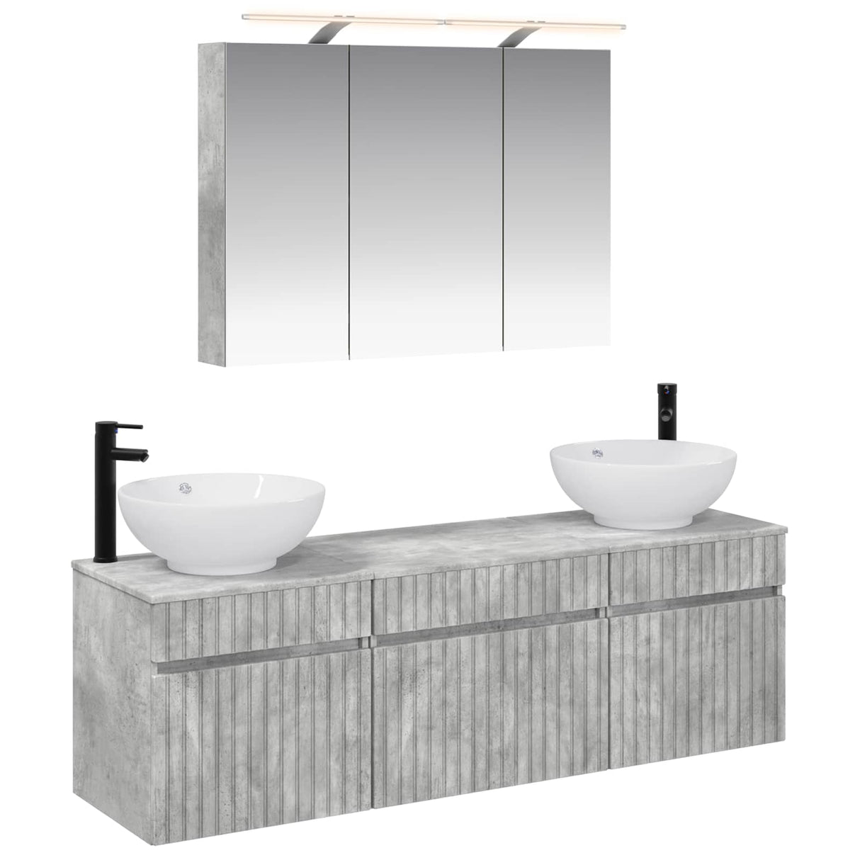 vidaXL Badkamerkast set 4 pcs Wit 100 x 14,5 x 70 cm Bewerkt hout